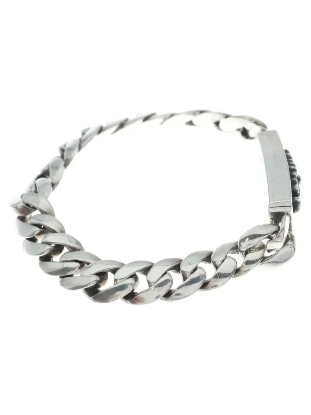 Chrome Hearts ID Bby Flrl Crs Baby ID Floral Cross Bracelet Silver